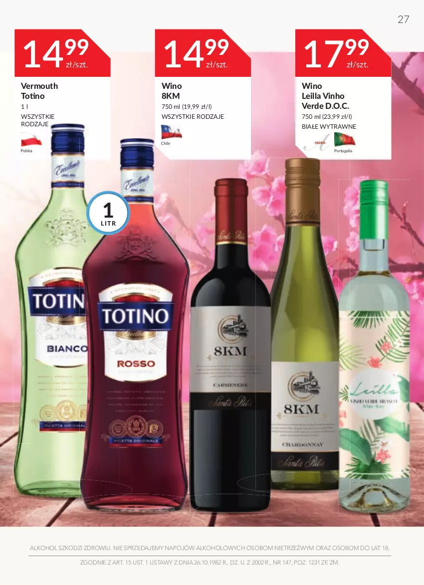 Gazetka promocyjna Stokrotka - Oferta alkoholowa - ważna 31.03 do 27.04.2022 - strona 27 - produkty: Por, Vermouth, Wino