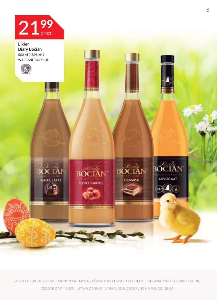 Gazetka promocyjna Stokrotka - Oferta alkoholowa - ważna 31.03 do 27.04.2022 - strona 6 - produkty: Biały Bocian, Likier