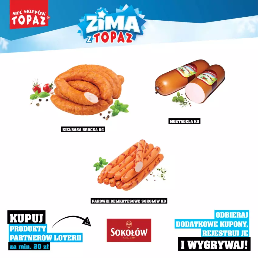 Gazetka promocyjna Topaz - Gazetka - ważna 01.12.2025 do 18.01.2026 - strona 10 - produkty: Gry, Parówki, Sok, Sokołów, Top