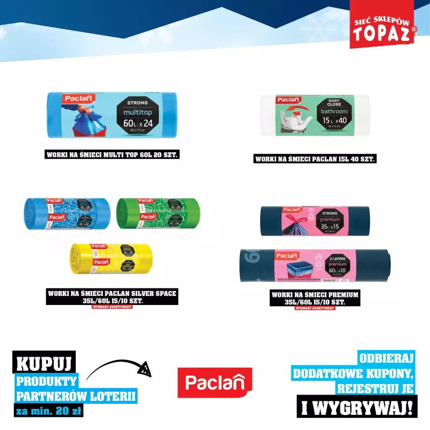 Gazetka promocyjna Topaz - Gazetka - ważna 01.12.2025 do 18.01.2026 - strona 101 - produkty: Gry, Top, Worki na śmiec, Worki na śmieci