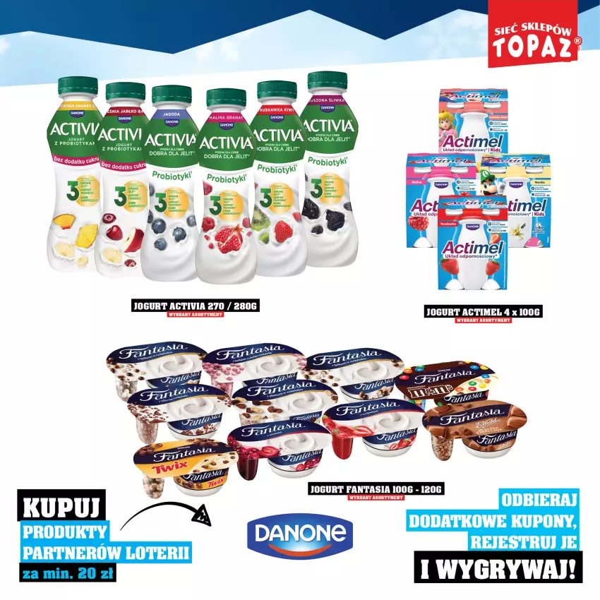 Gazetka promocyjna Topaz - Gazetka - ważna 01.12.2025 do 18.01.2026 - strona 21 - produkty: Activia, Danone, Fa, Fanta, Gry, Jogurt, Mop, Por, Probiotyk, Zdrowie