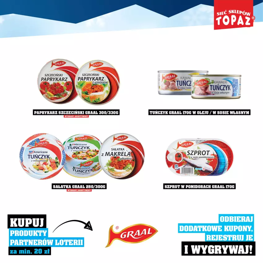 Gazetka promocyjna Topaz - Gazetka - ważna 01.12.2025 do 18.01.2026 - strona 27 - produkty: Gra, Graal, Gry, Papryka, Paprykarz, Sałat, Sałatka, Sos, Szprot, Tuńczyk, Warzywa