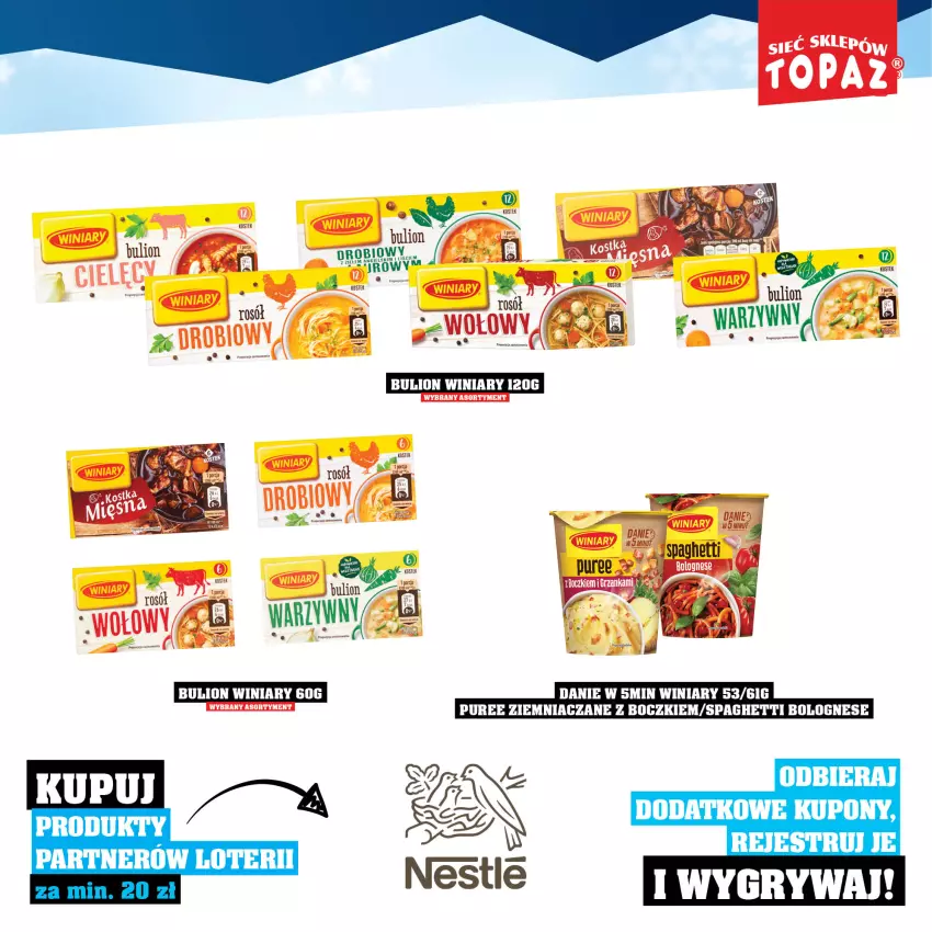 Gazetka promocyjna Topaz - Gazetka - ważna 01.12.2025 do 18.01.2026 - strona 39 - produkty: Bulion, Gry, Lion, Pur, Spaghetti, Winiary