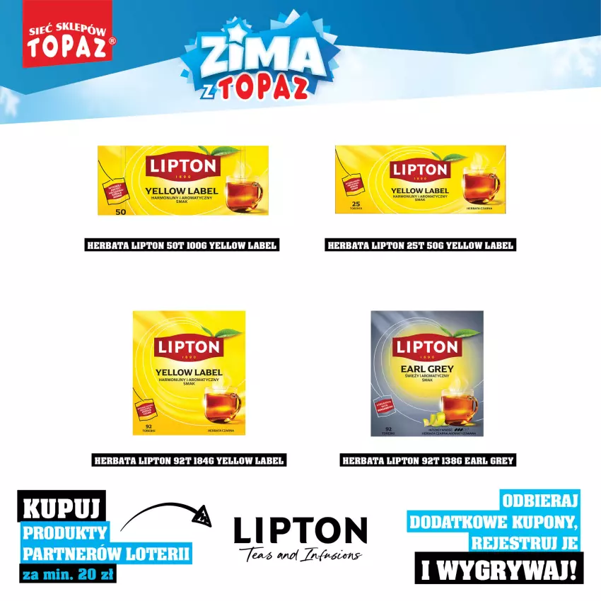 Gazetka promocyjna Topaz - Gazetka - ważna 01.12.2025 do 18.01.2026 - strona 80 - produkty: Earl Grey, Gry, Herbata, Lipton