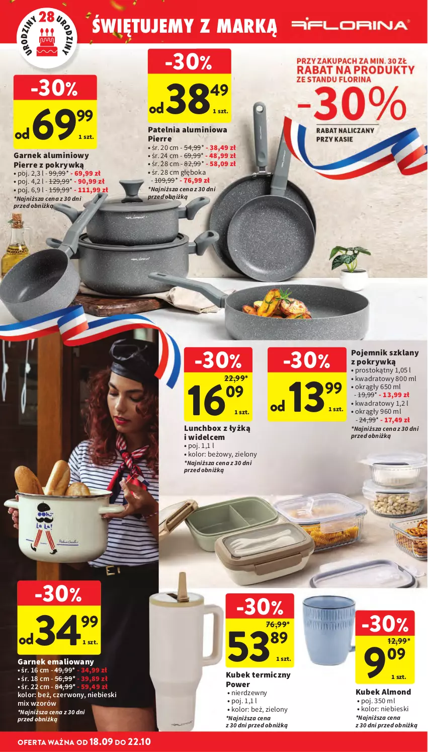 Gazetka promocyjna Intermarche - Gazetka Intermarche - ważna 18.09 do 24.09.2025 - strona 12 - produkty: Garnek, Kubek, Kubek termiczny, Patelnia, Pojemnik, Pojemnik szklany