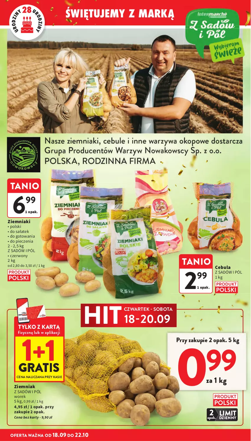 Gazetka promocyjna Intermarche - Gazetka Intermarche - ważna 18.09 do 24.09.2025 - strona 18 - produkty: Cebula, Gra, Piec, Sałat, Ziemniaki