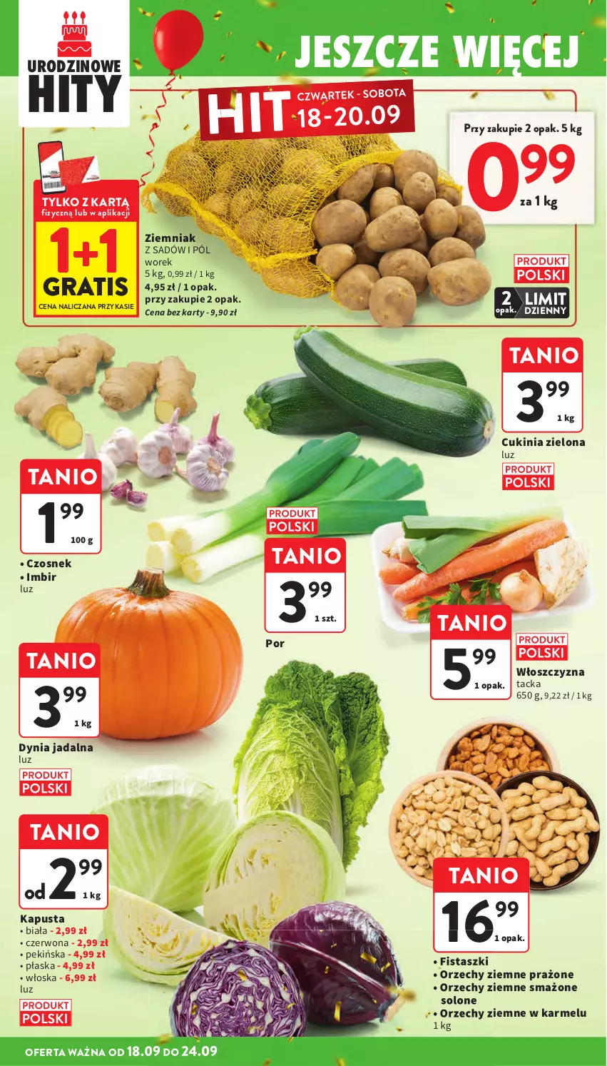 Gazetka promocyjna Intermarche - Gazetka Intermarche - ważna 18.09 do 24.09.2025 - strona 20 - produkty: Czosnek, Gra, Imbir, Owoce, Por, Warzywa