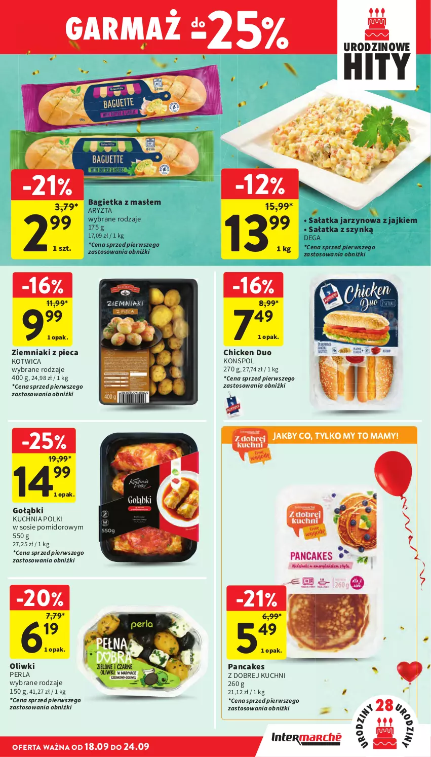 Gazetka promocyjna Intermarche - Gazetka Intermarche - ważna 18.09 do 24.09.2025 - strona 29 - produkty: Bagietka, Dega, Kuchnia, Oliwki, Piec, Sałat, Sałatka, Sos, Ziemniaki
