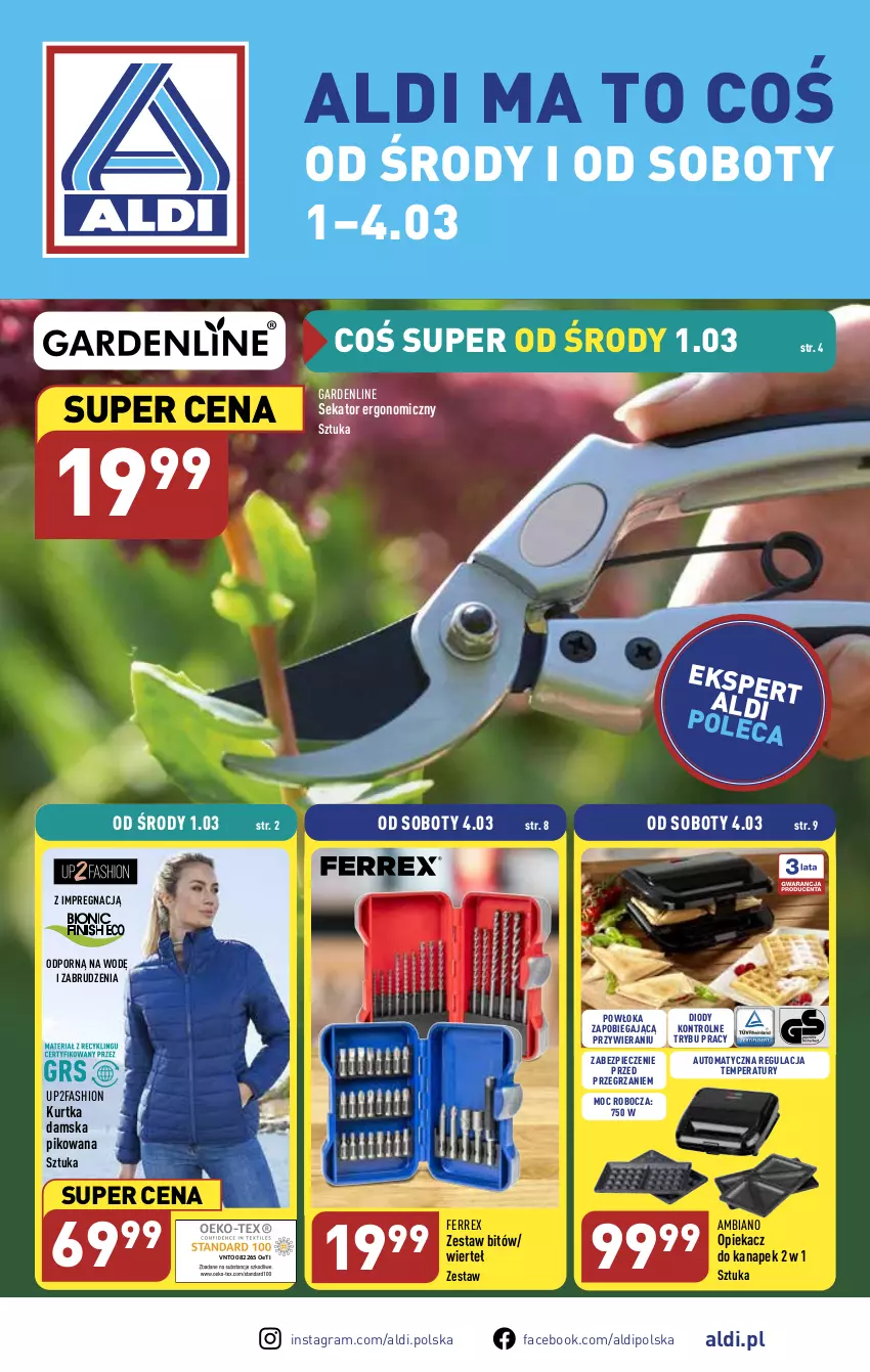 Gazetka promocyjna Aldi - COŚ na przyszły tydzień - ważna 01.03 do 04.03.2023 - strona 1 - produkty: Fa, Gra, Kurtka, Opiekacz do kanapek, Piec, Por, Sekator