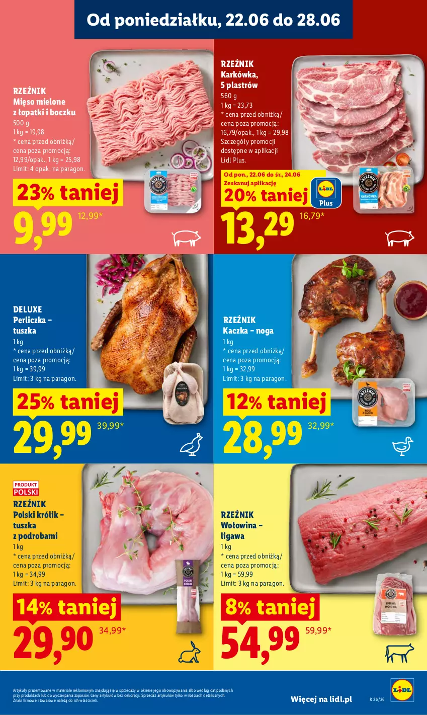 Gazetka promocyjna Lidl - Gazetka ważna od 22.06 do 24.06 - ważna 22.06 do 24.06.2026 - strona 57 - produkty: Kaczka, Królik, Mięso, Mięso mielone, Perliczka, Tusz, Wołowina