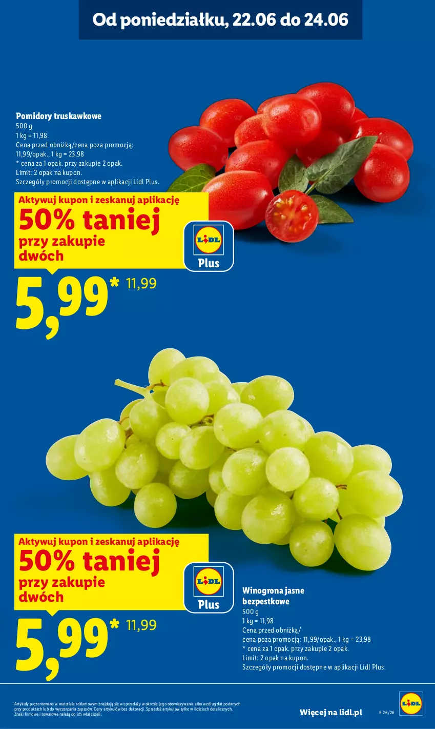Gazetka promocyjna Lidl - Gazetka ważna od 22.06 do 24.06 - ważna 22.06 do 24.06.2026 - strona 7 - produkty: Pomidory, Wino, Winogrona