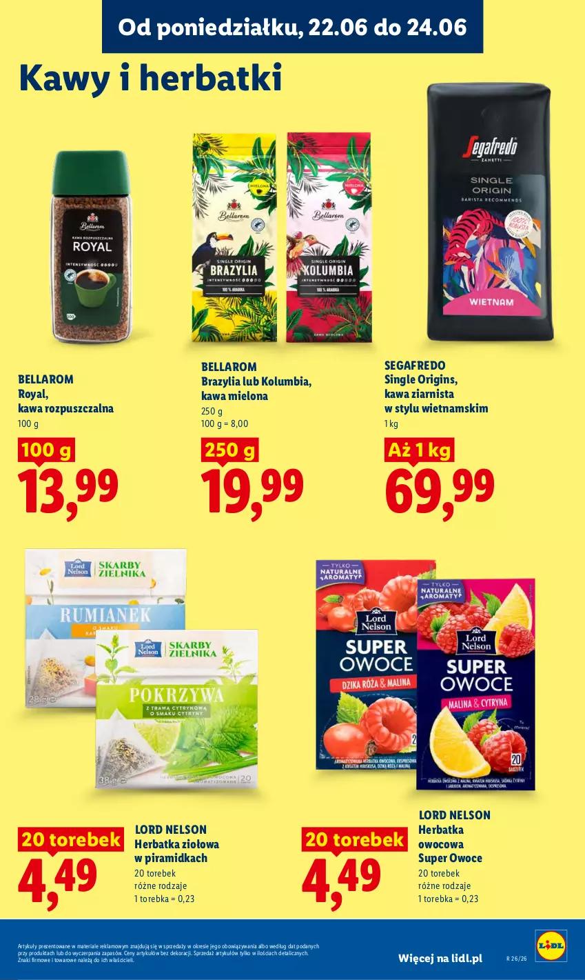 Gazetka promocyjna Lidl - Gazetka ważna od 22.06 do 24.06 - ważna 22.06 do 24.06.2026 - strona 79 - produkty: Bell, Bella, Gin, Kawa, Kawa mielona, Kawa rozpuszczalna, Kawa ziarnista, Owoce, Segafredo, Torebka