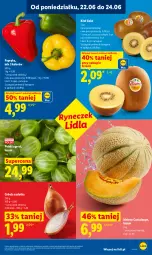 Gazetka promocyjna Lidl - Gazetka ważna od 22.06 do 24.06 - Gazetka - ważna od 24.06 do 24.06.2026 - strona 39 - produkty: Cebula, Cebula szalotka, Papryka, Szal, Kiwi, Gres, Melon