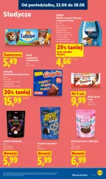 Gazetka promocyjna Lidl - Gazetka ważna od 22.06 do 24.06 - Gazetka - ważna od 24.06 do 24.06.2026 - strona 81 - produkty: Goplana, Lubisie, Jelly beans, Mini Grześki, Kinder Bueno, LANA, Grześki, Precelki, Kinder