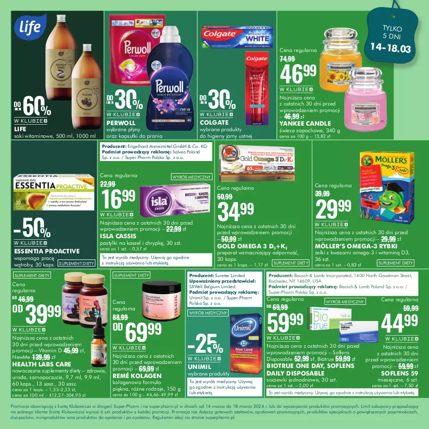 Gazetka promocyjna Super Pharm - Gazetka - ważna 14.03 do 18.03.2024 - strona 7 - produkty: Colgate, Isla, K2, Kapsułki do prania, Kolagen, LG, Mop, Omega-3, Pastylki, Perwoll, Por, Sok, Suplement diety, Unimil, Wasa, Zdrowie