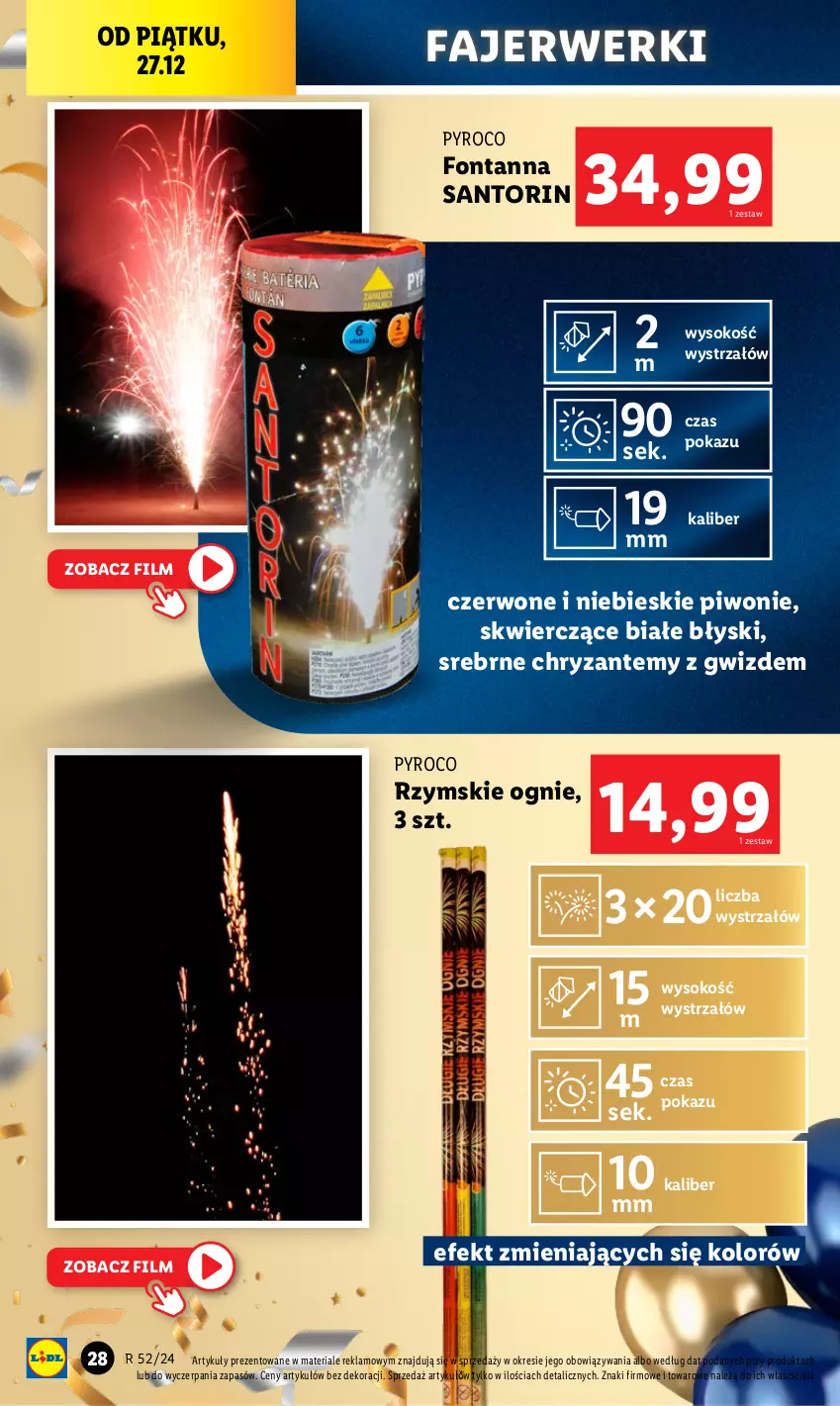 Gazetka promocyjna Lidl - GAZETKA - ważna 23.12 do 28.12.2024 - strona 30 - produkty: Fa, Piwo, Rzymskie ognie, Sok, Strzałów