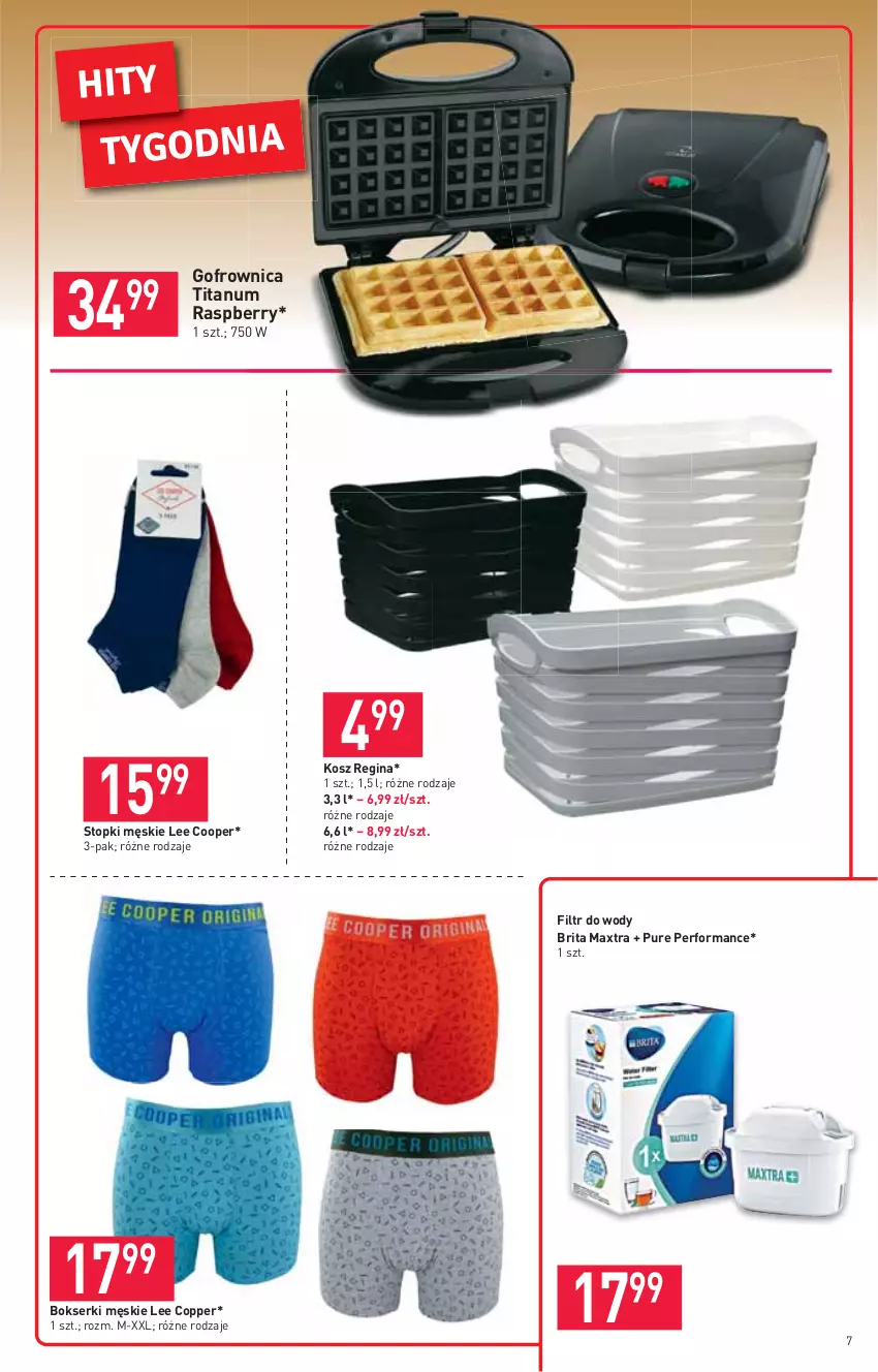 Gazetka promocyjna Stokrotka - Market - ważna 20.05 do 26.05.2021 - strona 7 - produkty: Bokserki, Brit, Brita, Brita Maxtra, Gin, Gofrownica, Kosz, Pur, Ser, Top