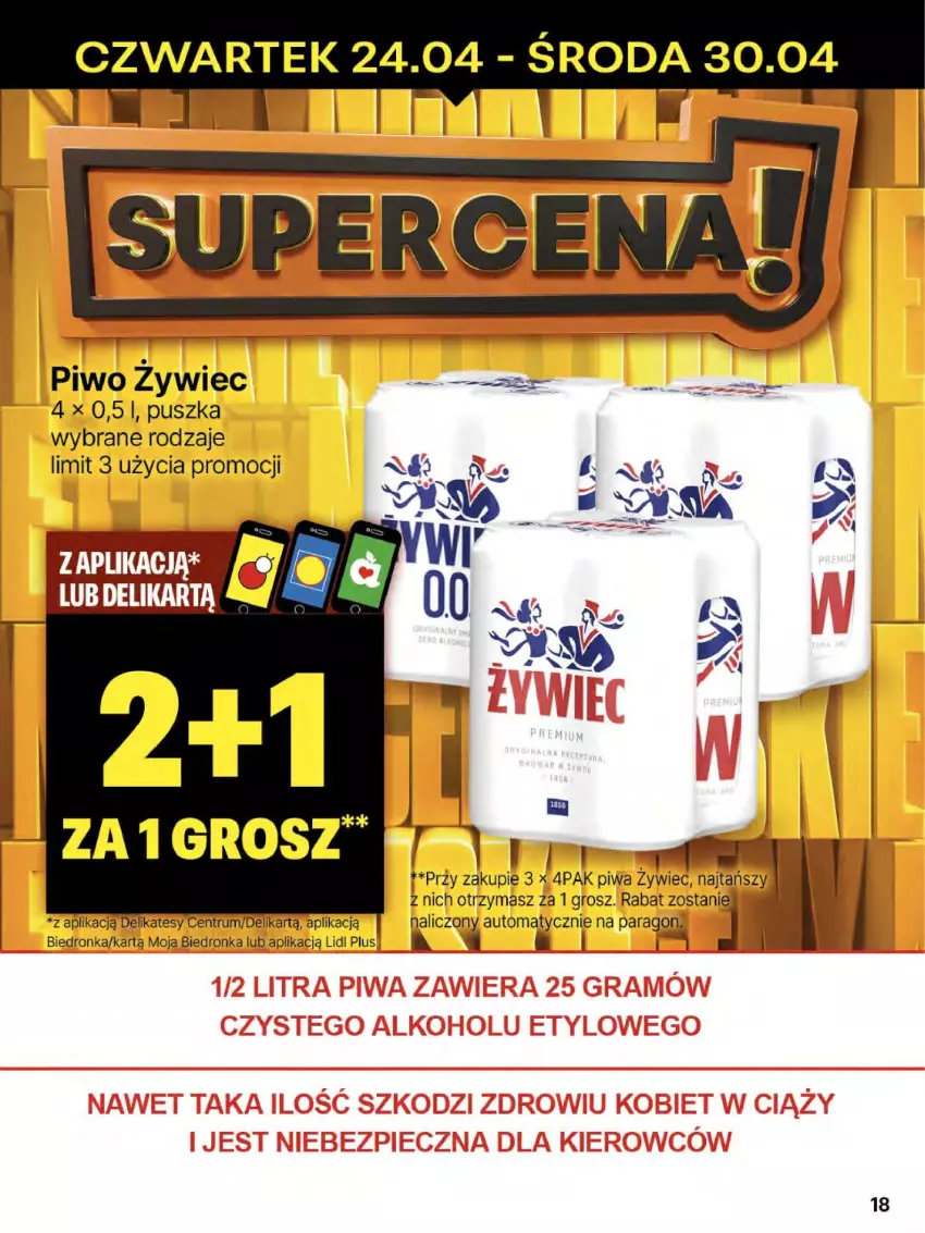 Gazetka promocyjna Delikatesy Centrum - Franczyza DC17 Czwartek - ważna 24.04 do 30.04.2025 - strona 18 - produkty: Dron, Piwa, Piwo, Rum