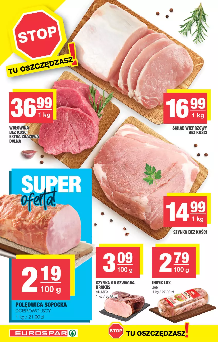 Gazetka promocyjna Spar - EuroSpar - ważna 29.01 do 08.02.2023 - strona 6 - produkty: Gra, Indyk lux, Krakus, Schab wieprzowy, Szynka, Wołowina