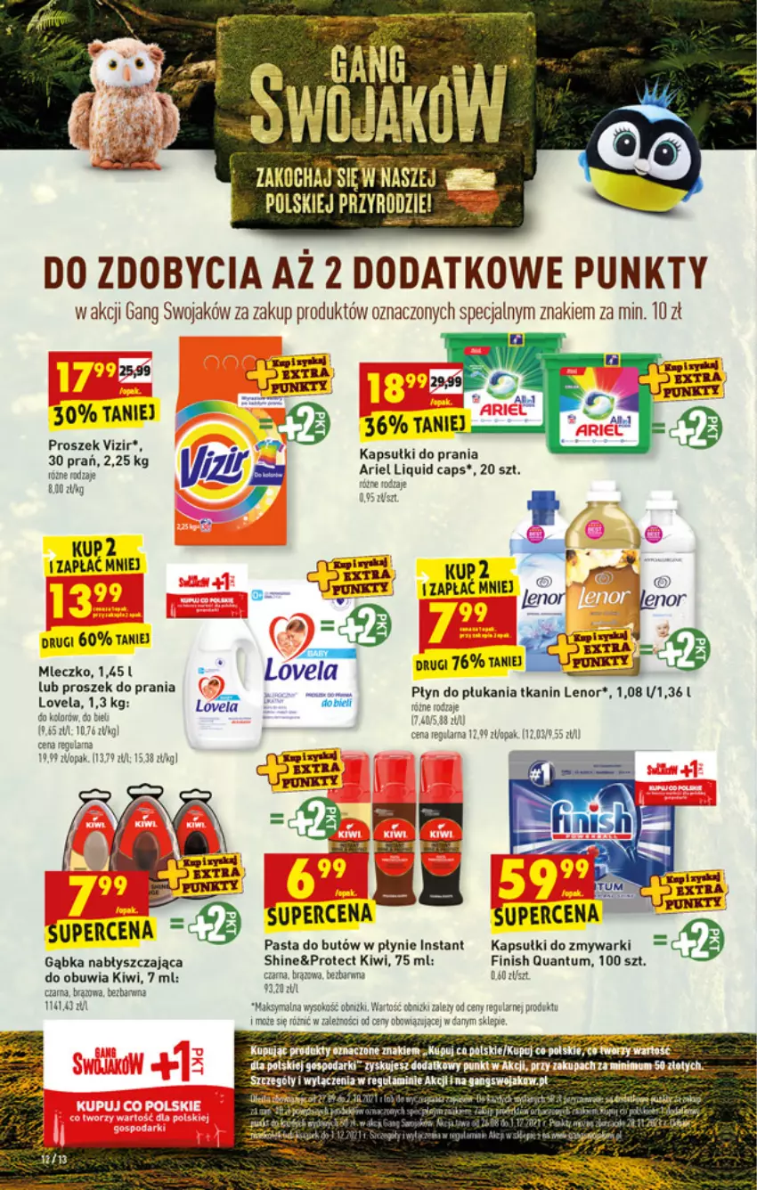 Gazetka promocyjna Biedronka - W tym tygodniu - ważna 27.09 do 02.10.2021 - strona 12 - produkty: Finish, Kiwi, LG, Lovela, Mleczko, Proszek do prania, Sok, Vizir, Zmywarki