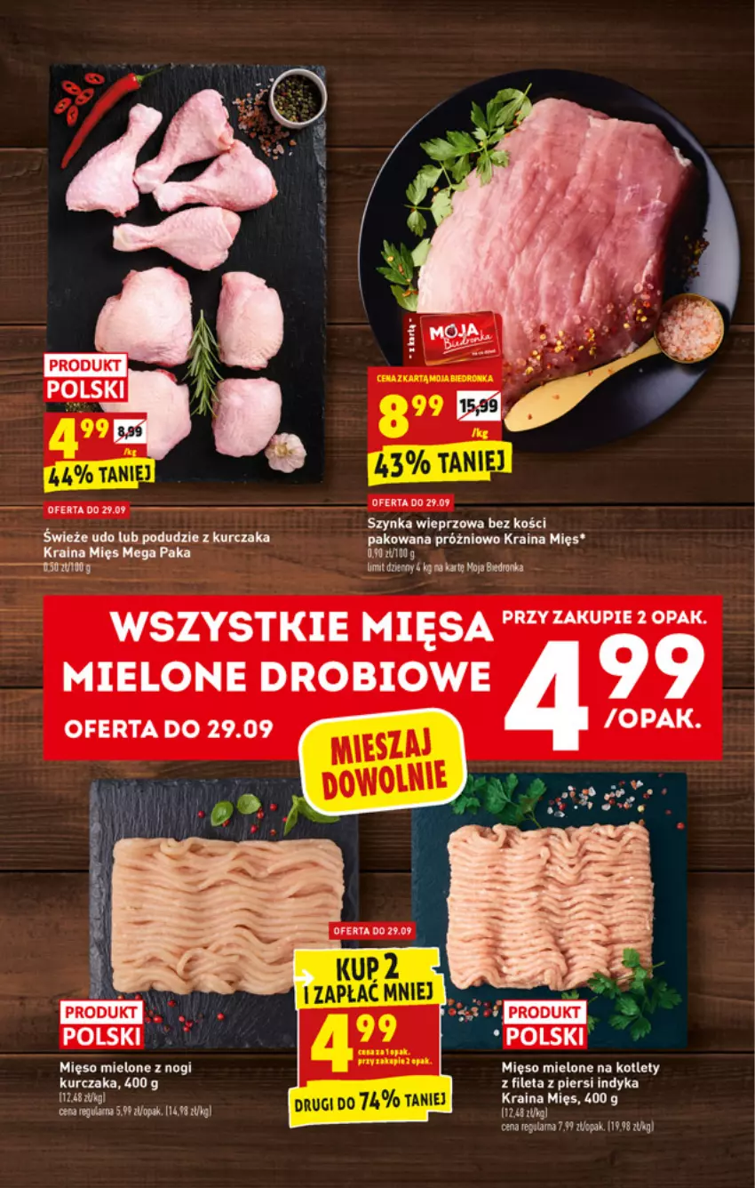 Gazetka promocyjna Biedronka - W tym tygodniu - ważna 27.09 do 02.10.2021 - strona 21 - produkty: Gala, Kurczak, LG, Mięso, Mięso mielone, Podudzie z kurczaka, Szynka, Szynka wieprzowa