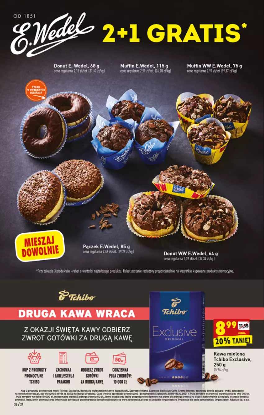 Gazetka promocyjna Biedronka - W tym tygodniu - ważna 27.09 do 02.10.2021 - strona 36 - produkty: Donut, E. Wedel, Fa, Gra, Kawa, Kawa mielona, Koc, Pączek, Por, Tchibo