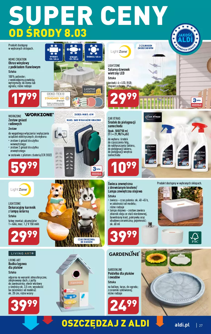 Gazetka promocyjna Aldi - Pełny katalog - ważna 06.03 do 11.03.2023 - strona 27 - produkty: Akumulator, Dzwonek, Gniazd radiowych, Gra, Lakier, Lampa, LG, Obrus, Olej, Podkład, Por, Sok, Top