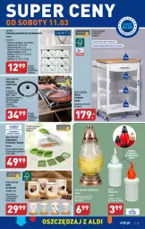 Gazetka promocyjna Aldi - Pełny katalog - Gazetka - ważna od 11.03 do 11.03.2023 - strona 35 - produkty: Por, Pojemnik, Komoda, Wózek, Moda, Szatkownica, Znicz