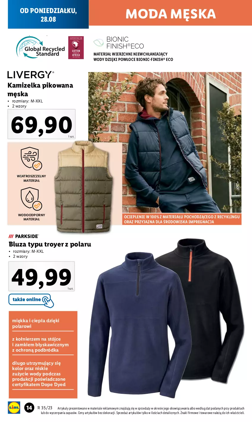 Gazetka promocyjna Lidl - GAZETKA - ważna 28.08 do 02.09.2023 - strona 14 - produkty: Bluza, Finish, Kamizelka, Moda, Mop, Por