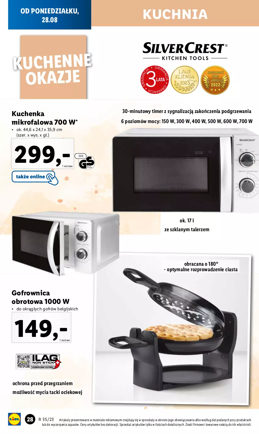 Gazetka promocyjna Lidl - GAZETKA - ważna 28.08 do 02.09.2023 - strona 28 - produkty: Acana, Fa, Gofrownica, Kuchenka mikrofalowa, Kuchnia, LG, Talerz