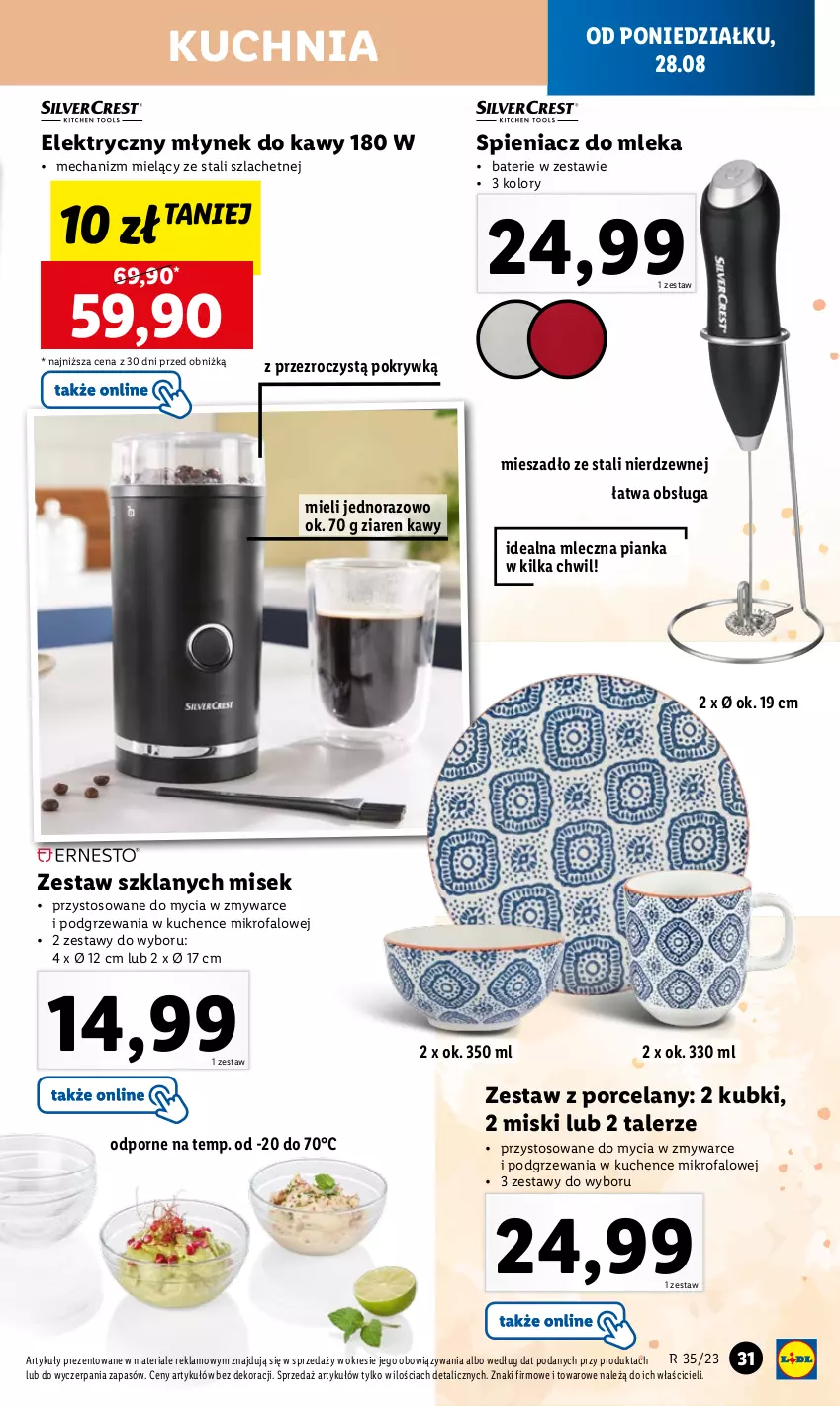 Gazetka promocyjna Lidl - GAZETKA - ważna 28.08 do 02.09.2023 - strona 31 - produkty: Fa, Kuchnia, Mieszadło, Młynek, Młynek do kawy, Por, Talerz