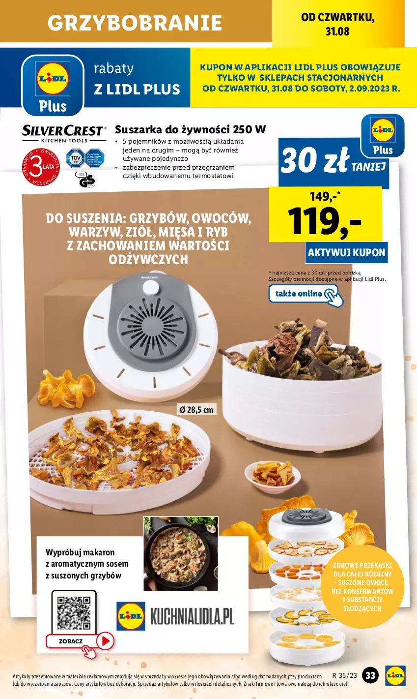 Gazetka promocyjna Lidl - GAZETKA - ważna 28.08 do 02.09.2023 - strona 37 - produkty: Makaron, Ogród, Owoce, Piec, Pojemnik, Ser, Sos, Suszarka, Termos