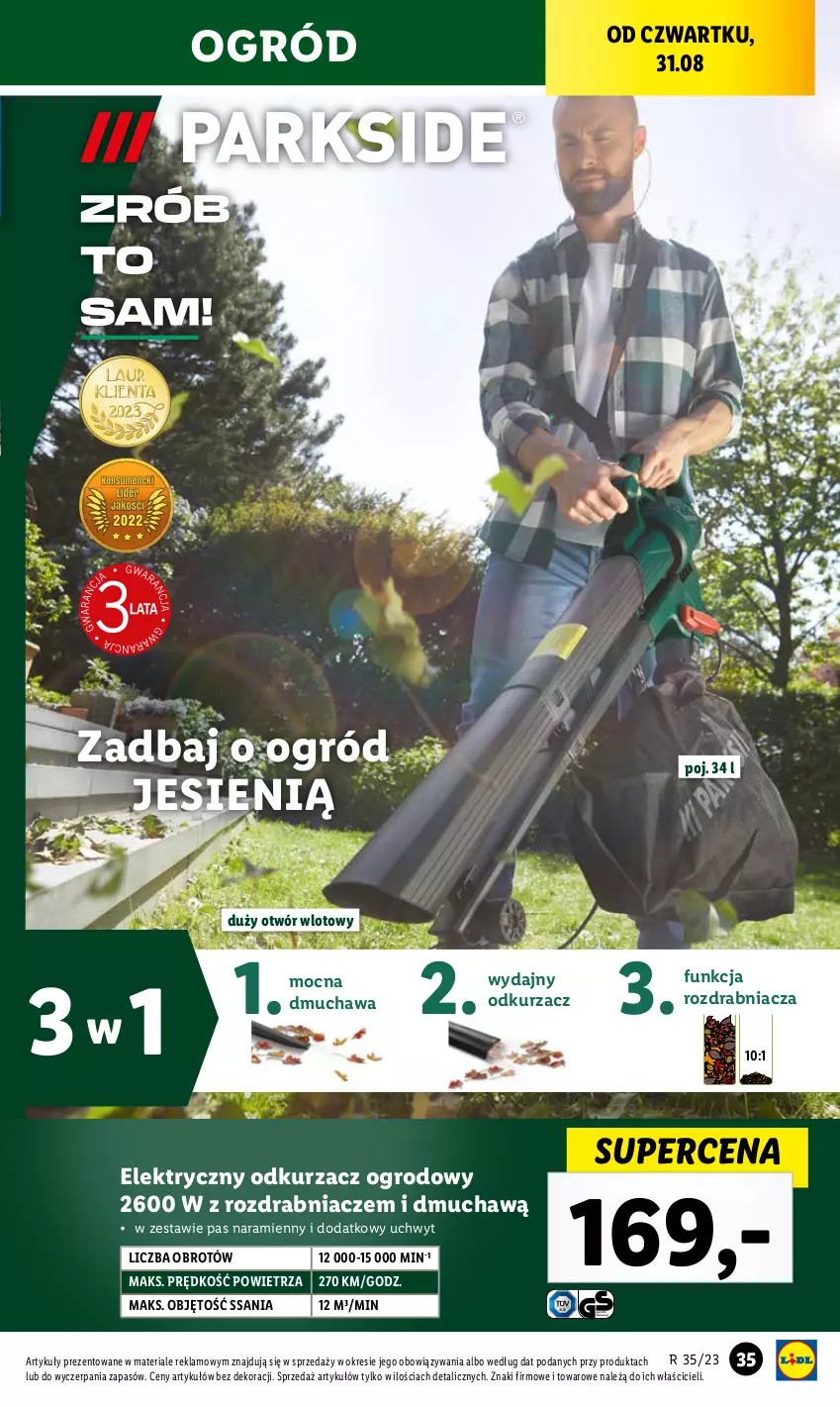 Gazetka promocyjna Lidl - GAZETKA - ważna 28.08 do 02.09.2023 - strona 39 - produkty: Odkurzacz, Ogród, Rozdrabniacz