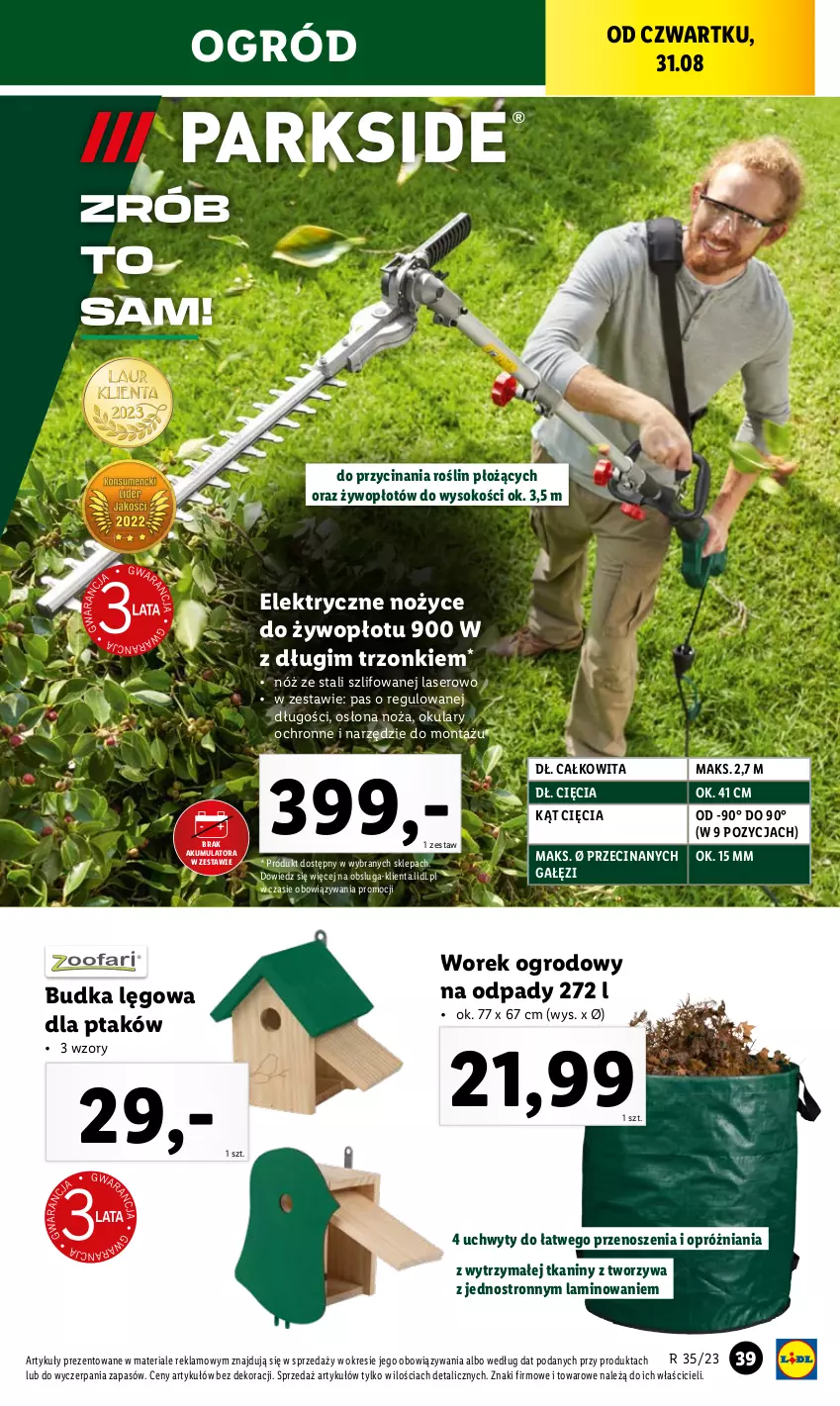 Gazetka promocyjna Lidl - GAZETKA - ważna 28.08 do 02.09.2023 - strona 45 - produkty: Akumulator, Noż, Nożyce, Ogród, Okulary ochronne, Ser, Sok, Uchwyty