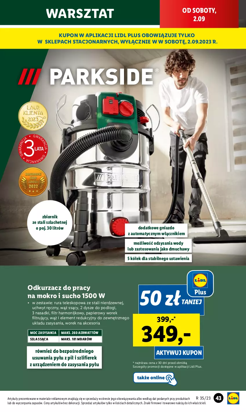 Gazetka promocyjna Lidl - GAZETKA - ważna 28.08 do 02.09.2023 - strona 49 - produkty: Odkurzacz, Papier, Rura, Teleskop