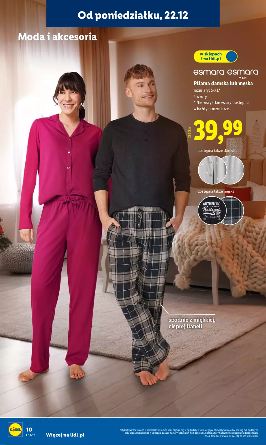 Gazetka promocyjna Lidl - GAZETKA - ważna 22.12 do 27.12.2025 - strona 14 - produkty: Moda, Piżama, Spodnie