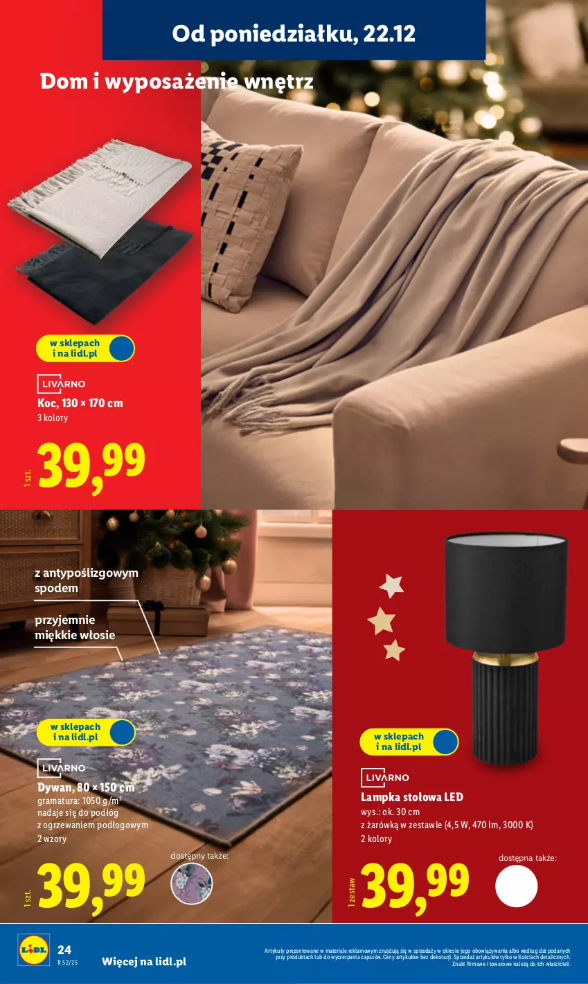 Gazetka promocyjna Lidl - GAZETKA - ważna 22.12 do 27.12.2025 - strona 28 - produkty: Dywan, Gra, Koc, Ogrzewanie, Rama