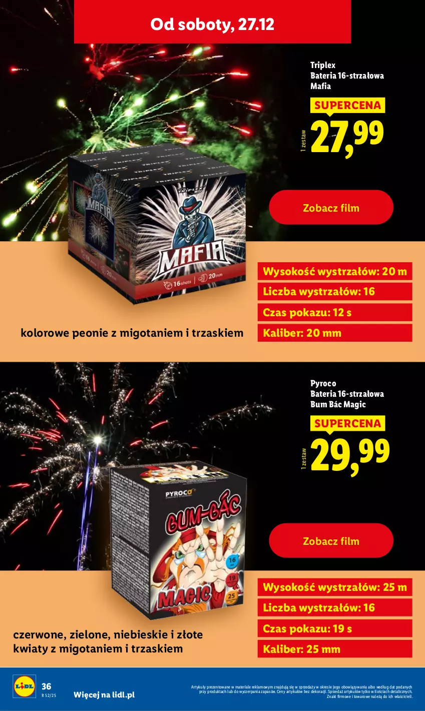 Gazetka promocyjna Lidl - GAZETKA - ważna 22.12 do 27.12.2025 - strona 40 - produkty: Bateria, Mafia, Sok, Strzałów