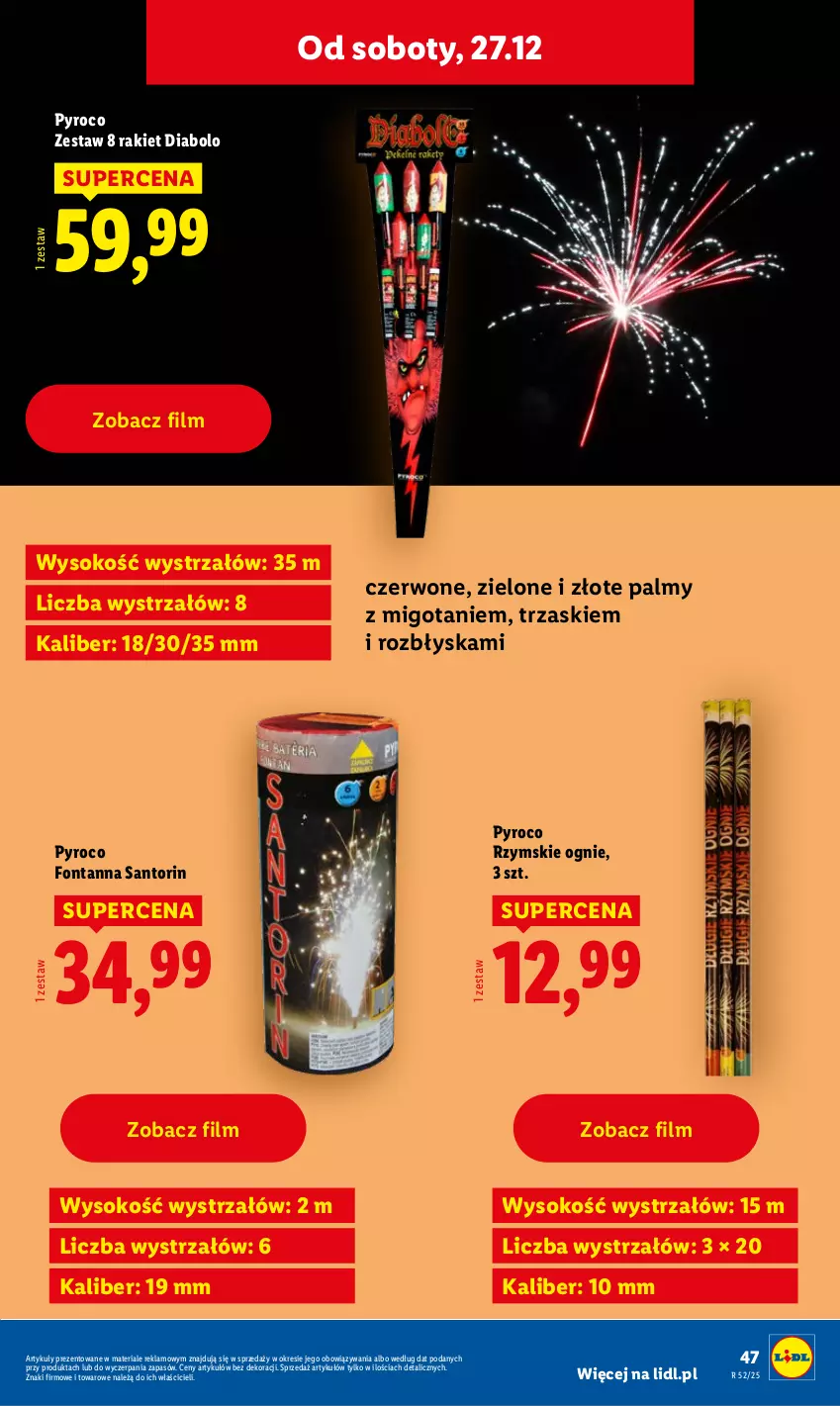 Gazetka promocyjna Lidl - GAZETKA - ważna 22.12 do 27.12.2025 - strona 51 - produkty: Rzymskie ognie, Sok, Strzałów