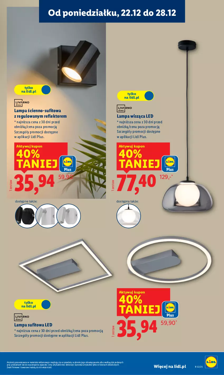 Gazetka promocyjna Lidl - GAZETKA - ważna 22.12 do 27.12.2025 - strona 9 - produkty: Lampa, Lampa sufitowa, Lampa wisząca, Reflektor