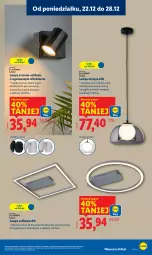 Gazetka promocyjna Lidl - GAZETKA - Gazetka - ważna od 27.12 do 27.12.2025 - strona 9 - produkty: Lampa sufitowa, Reflektor, Lampa, Lampa wisząca