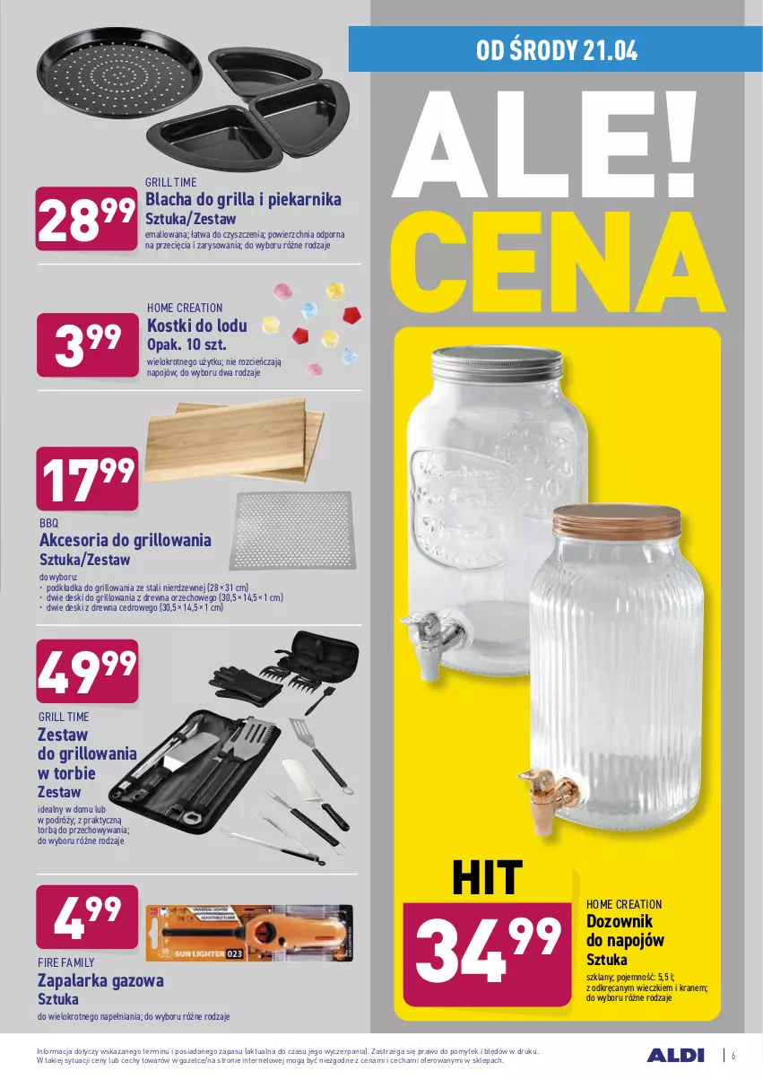 Gazetka promocyjna Aldi - Dobra Cena - ważna 21.04 do 24.04.2021 - strona 6 - produkty: Cień, Dozownik, Fa, Grill, Piekarnik, Podkład, Podkładka, Por, Zapalarka