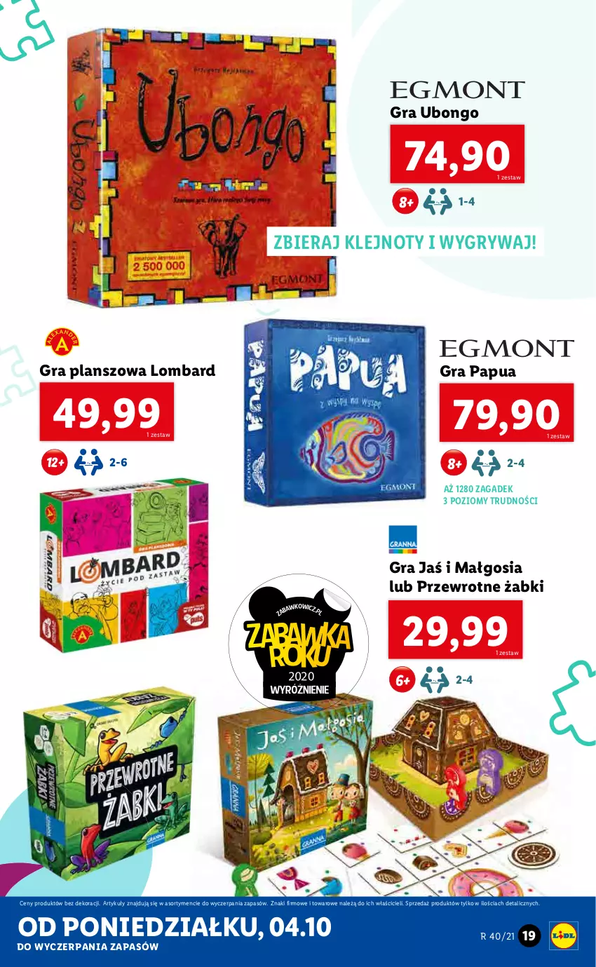 Gazetka promocyjna Lidl - GAZETKA - ważna 04.10 do 10.10.2021 - strona 19 - produkty: Gra, Gry, Klej, Ubongo