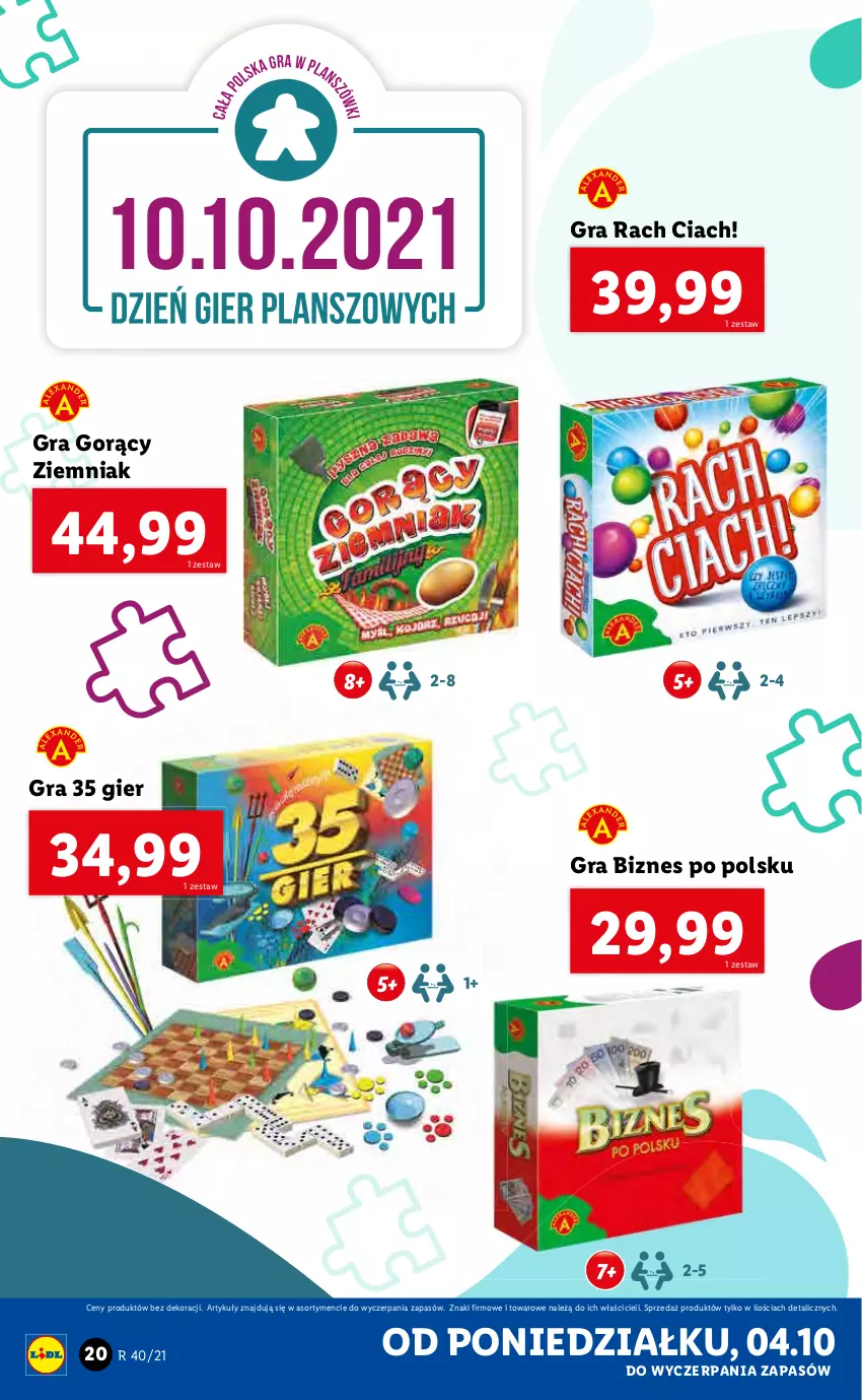 Gazetka promocyjna Lidl - GAZETKA - ważna 04.10 do 10.10.2021 - strona 20 - produkty: Gra