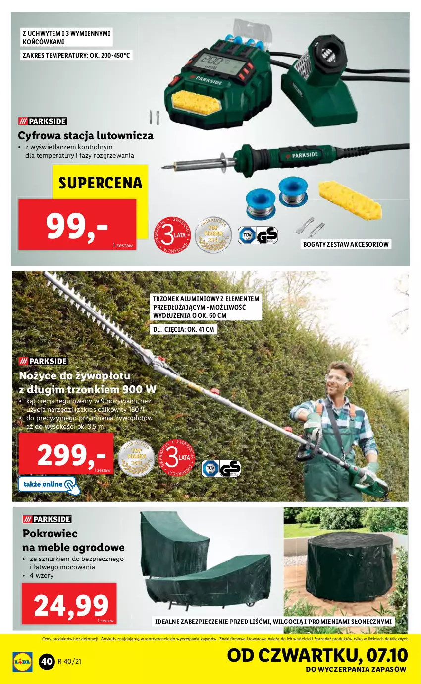 Gazetka promocyjna Lidl - GAZETKA - ważna 04.10 do 10.10.2021 - strona 40 - produkty: Fa, LG, Meble, Noż, Nożyce, Piec, Pokrowiec, Sok