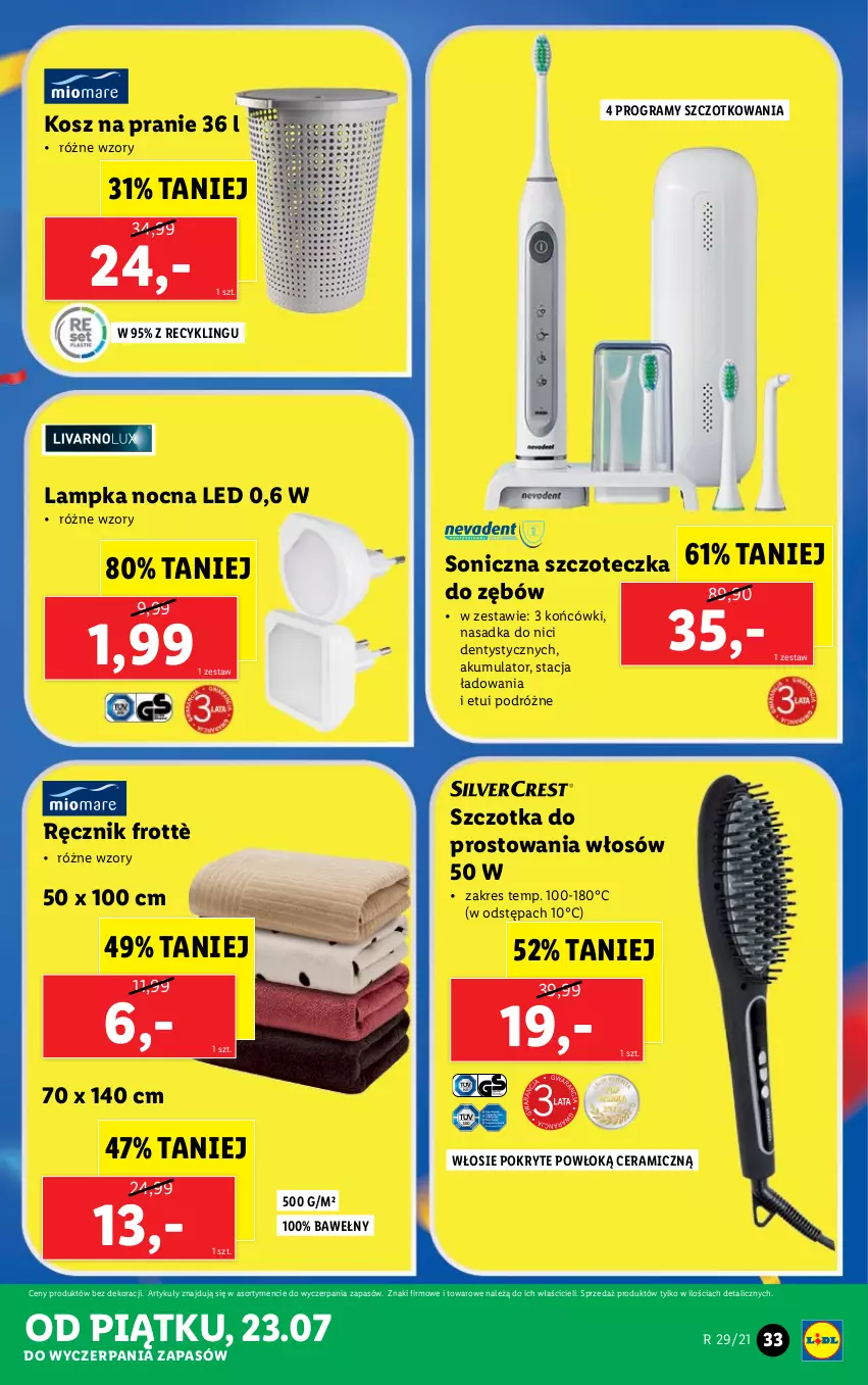 Gazetka promocyjna Lidl - GAZETKA - ważna 19.07 do 24.07.2021 - strona 33 - produkty: Akumulator, Gra, Kosz, Ręcznik, Szczoteczka, Szczoteczka do zębów, Szczotka