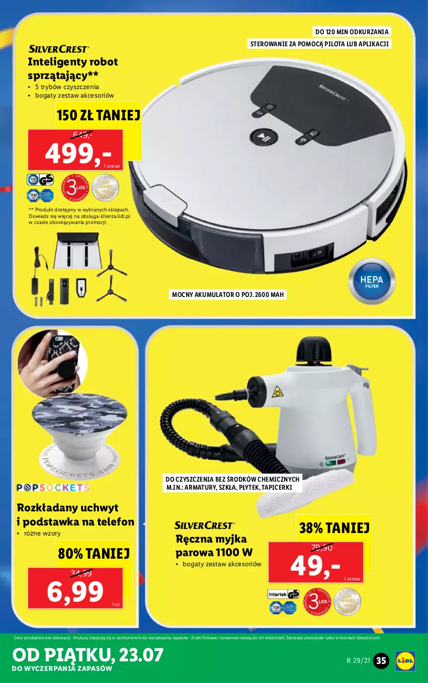 Gazetka promocyjna Lidl - GAZETKA - ważna 19.07 do 24.07.2021 - strona 35 - produkty: Akumulator, Intel, Robot, Robot sprzątający, Telefon