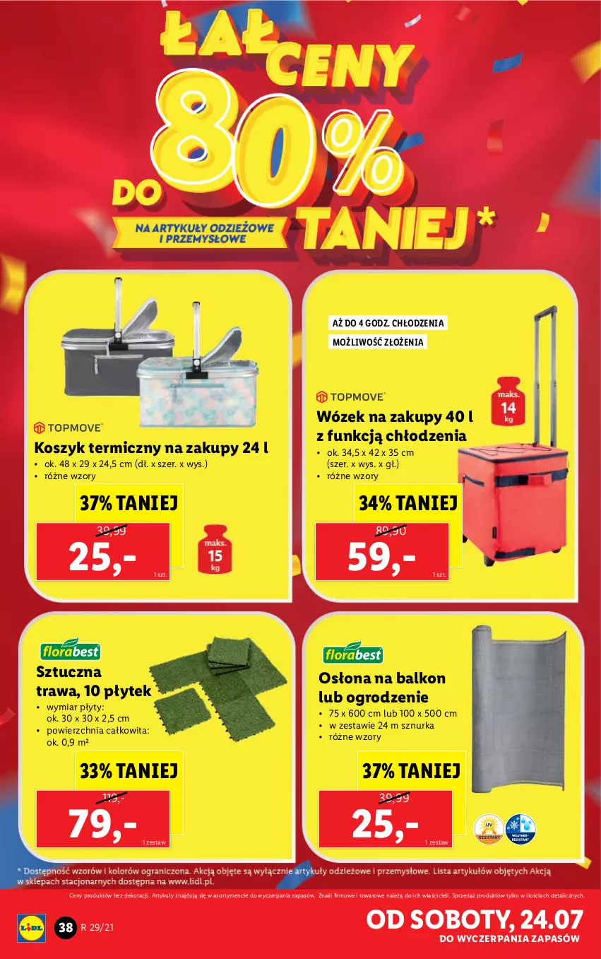 Gazetka promocyjna Lidl - GAZETKA - ważna 19.07 do 24.07.2021 - strona 38 - produkty: Kosz, Wózek, Wózek na zakupy