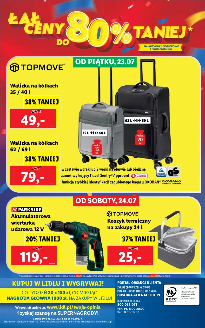 Gazetka promocyjna Lidl - GAZETKA - ważna 19.07 do 24.07.2021 - strona 48 - produkty: Akumulator, Gry, Kosz, Mola, O Bag, Obuwie, Tarka, Walizka, Wiertarka, Wiertarka udarowa