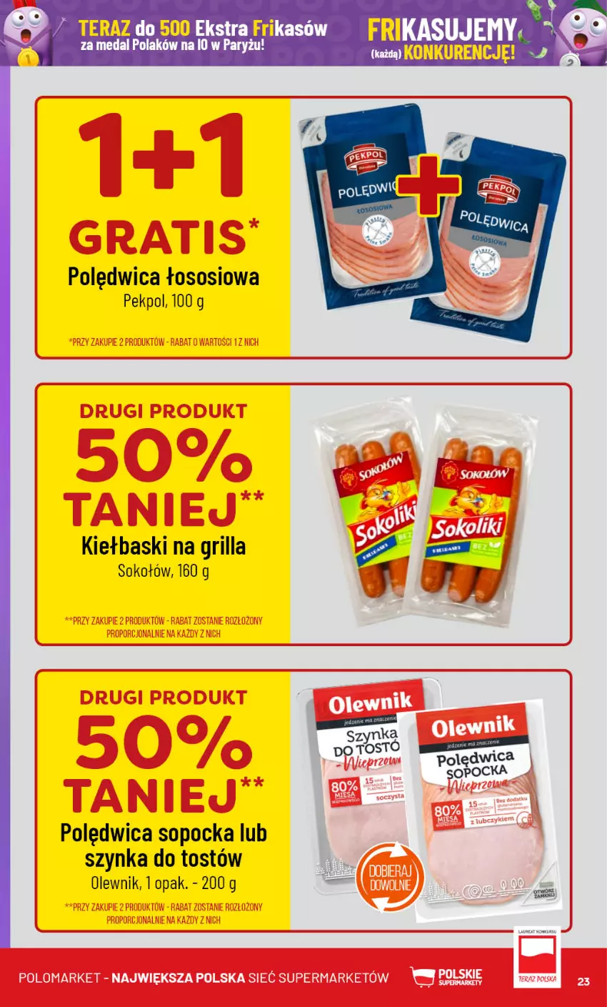 Gazetka promocyjna PoloMarket - Gazetka pomocyjna - ważna 24.07 do 30.07.2024 - strona 23 - produkty: Grill, Olewnik, Pekpol, Polędwica, Ryż, Sok, Sokołów, Sos, Szynka, Tera